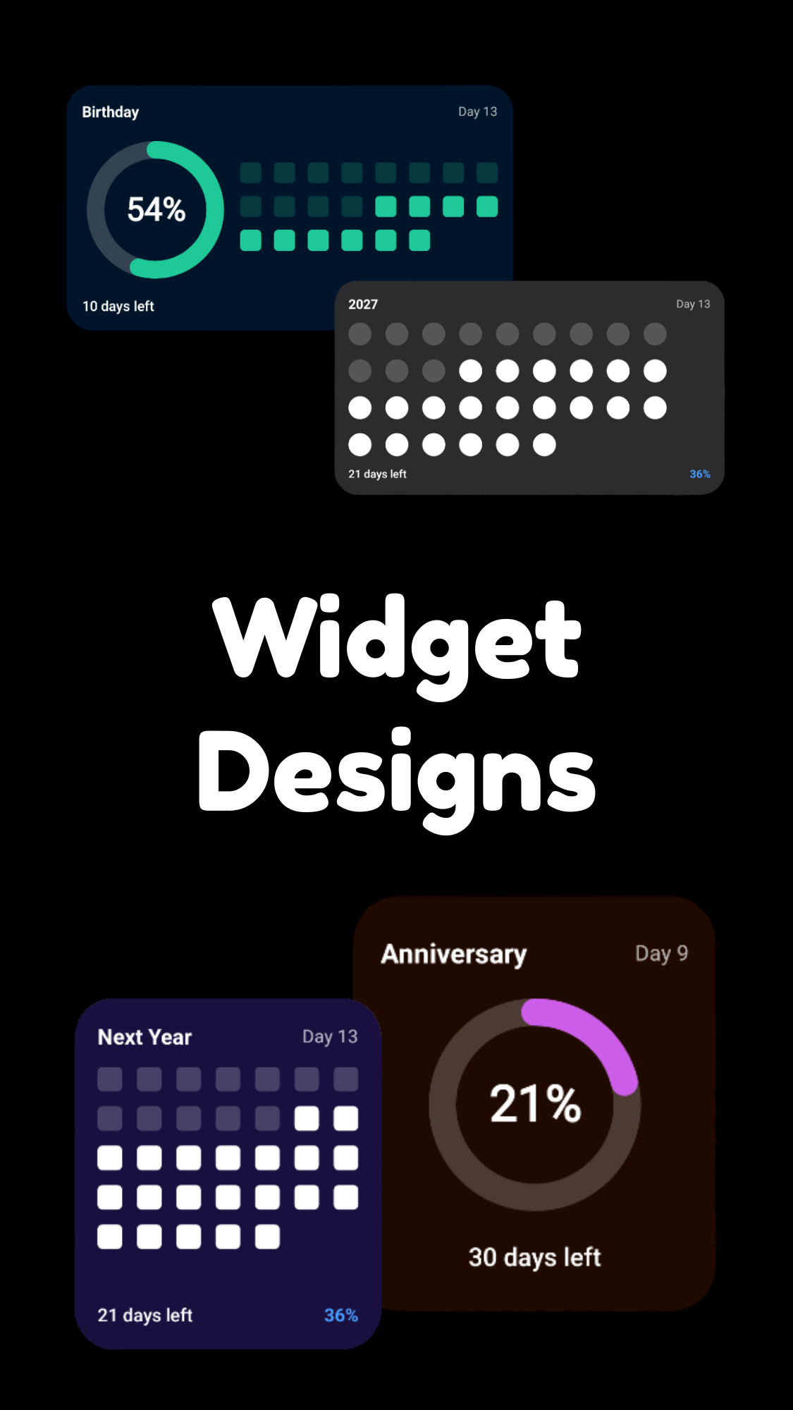 Dots Left – widget designs screen